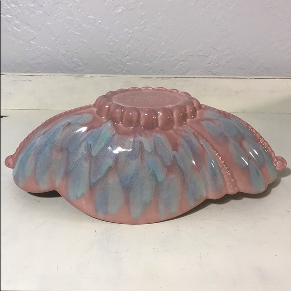 Royal Haeger Console Bowl Pink Aqua Seashell R 476 - Picture 3 of 8